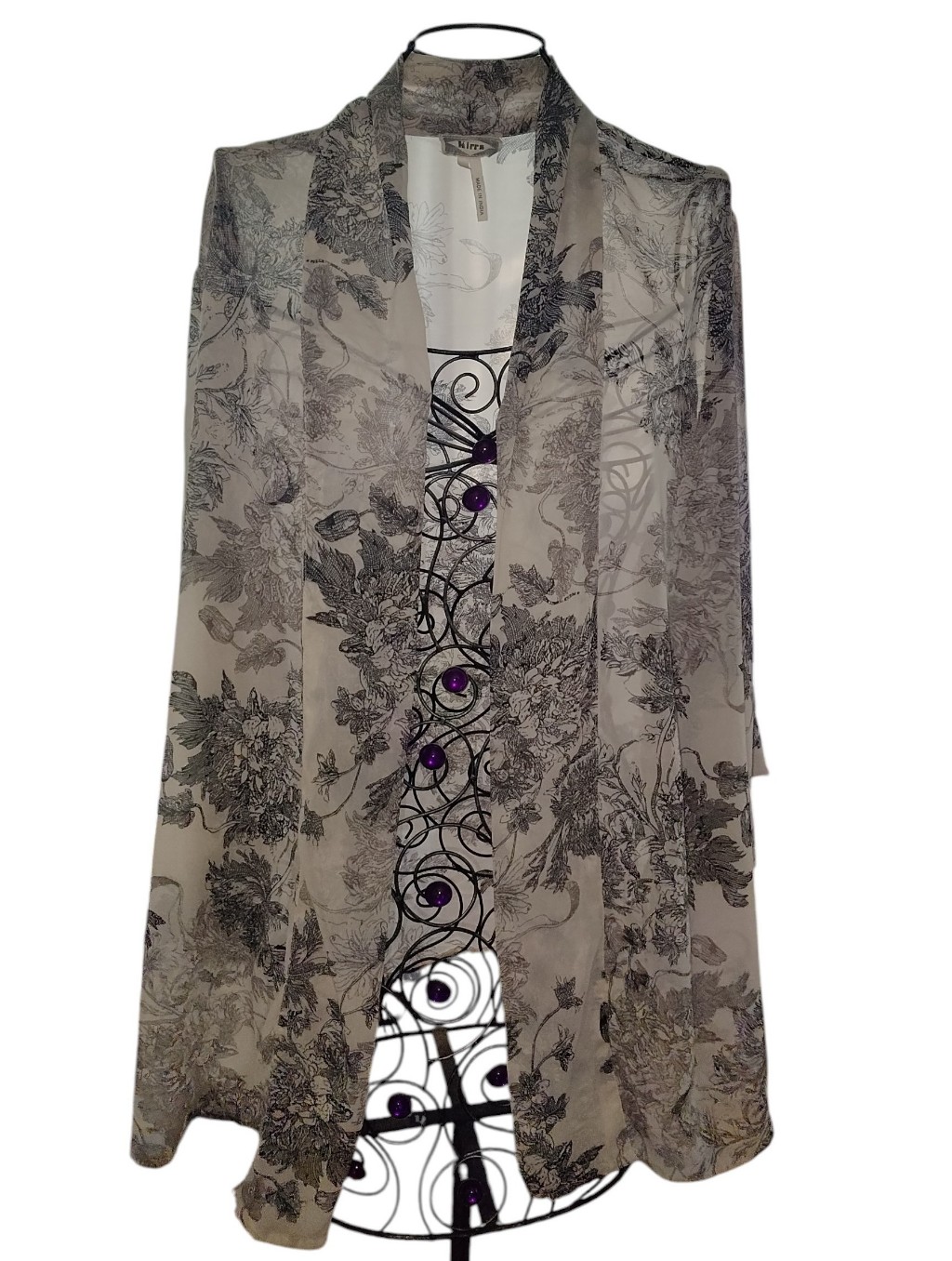 Kirra Tan Floral Print Sheer Kimono